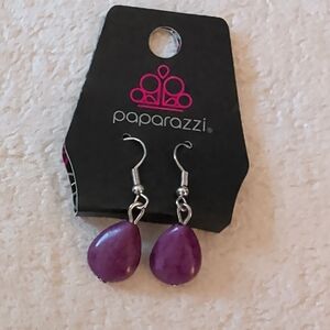 Paparazzi Purple Teardrop Bead Earrings New
